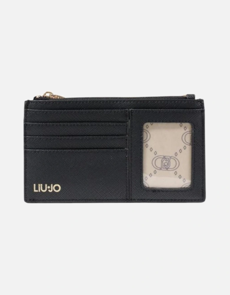 Polyurethane Womens Wallet Holder - Black