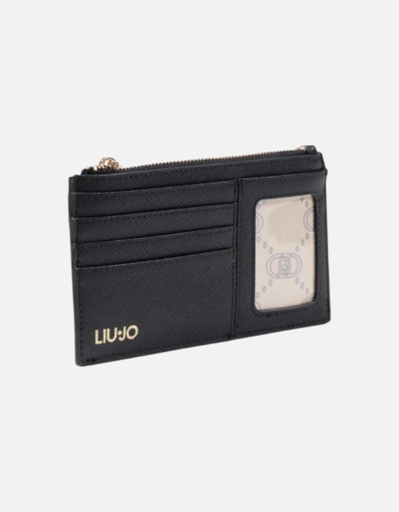 Polyurethane Womens Wallet Holder - Black