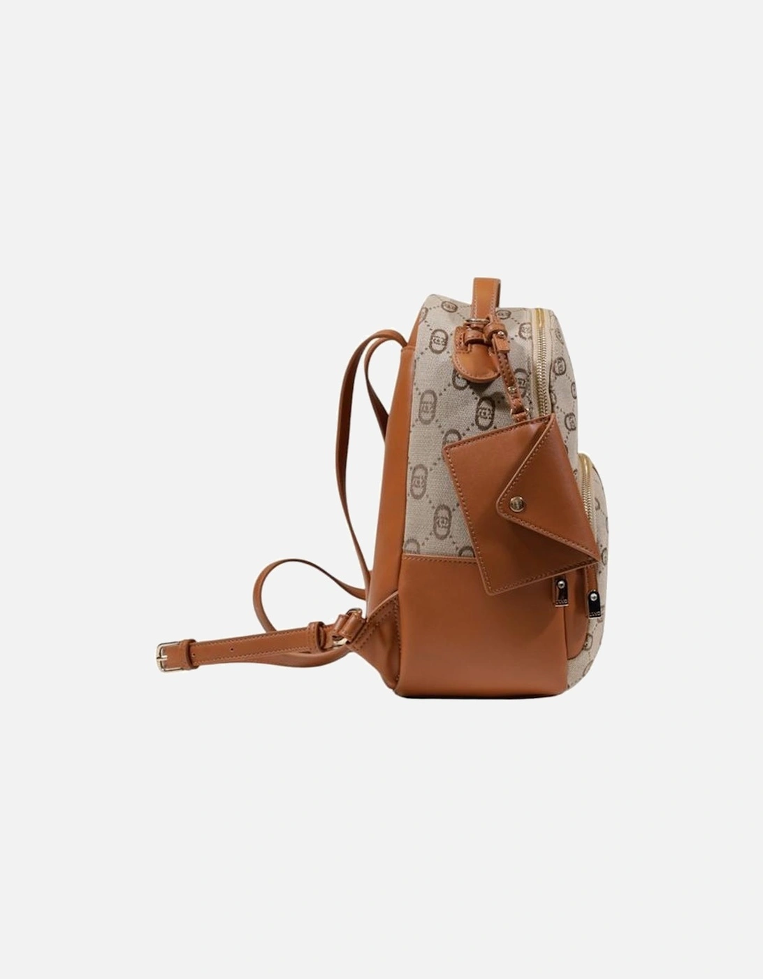 Womens Polyester Blend Backpack - Beige