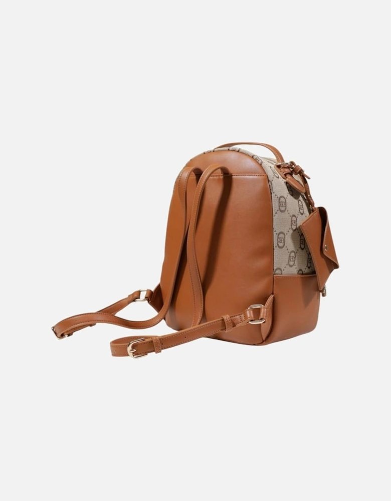 Womens Polyester Blend Backpack - Beige