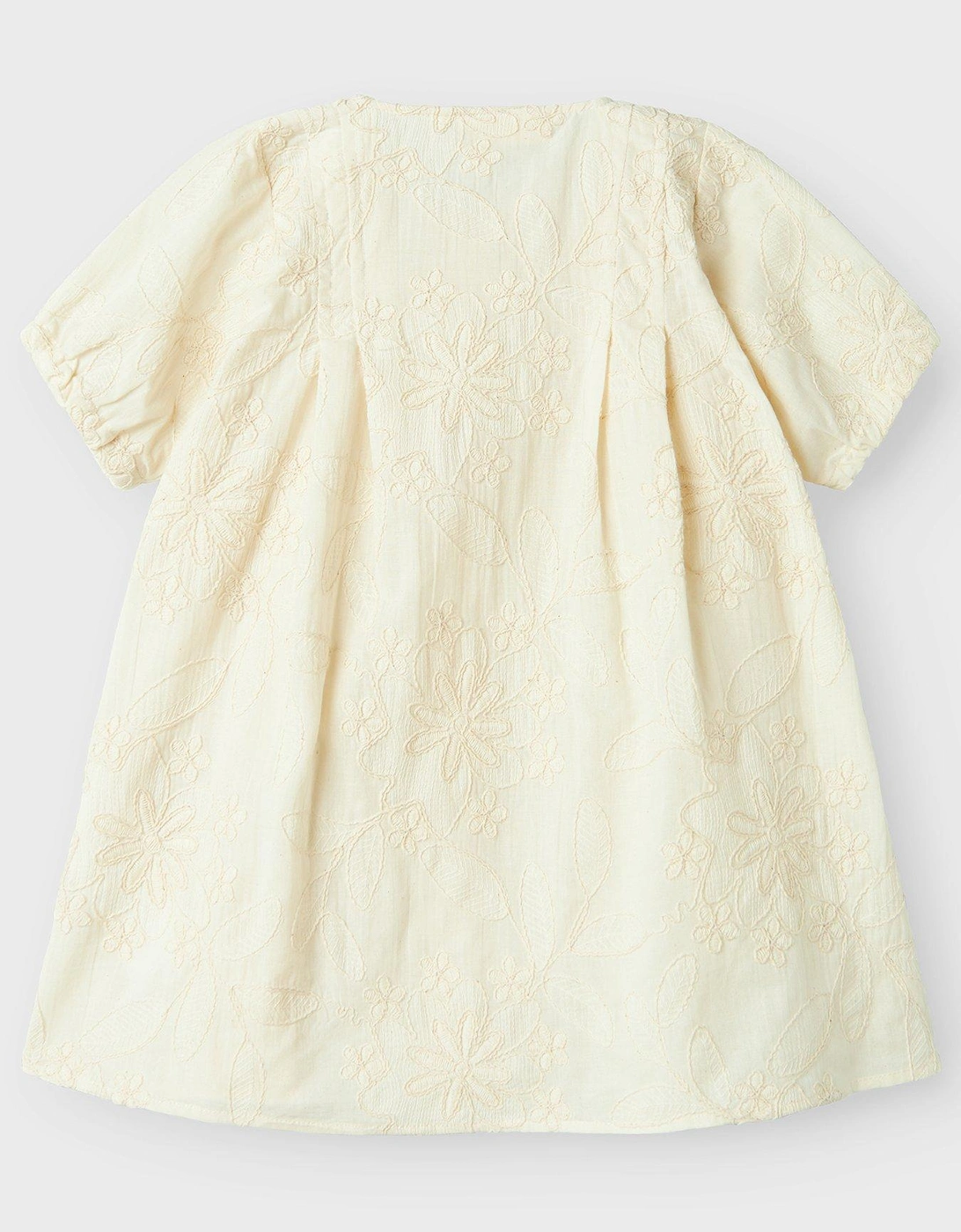 Mini Girls Button Front Short Sleeve Dress - Turtledove