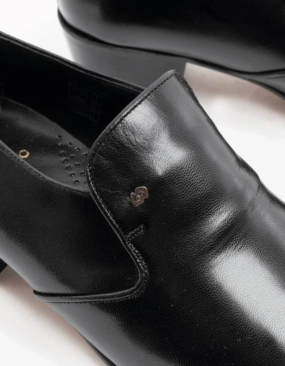 BILBAO Mens Soft Leather Plain Cuban Heel Shoes Black