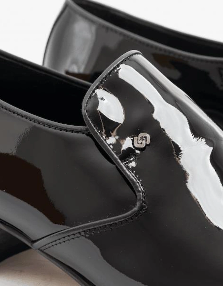BILBAO Mens Patent Leather Plain Cuban Heel Shoes Black