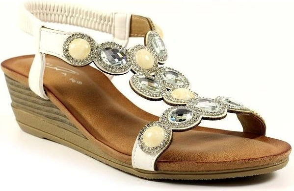 ladies sandal JLH464 Presley in White