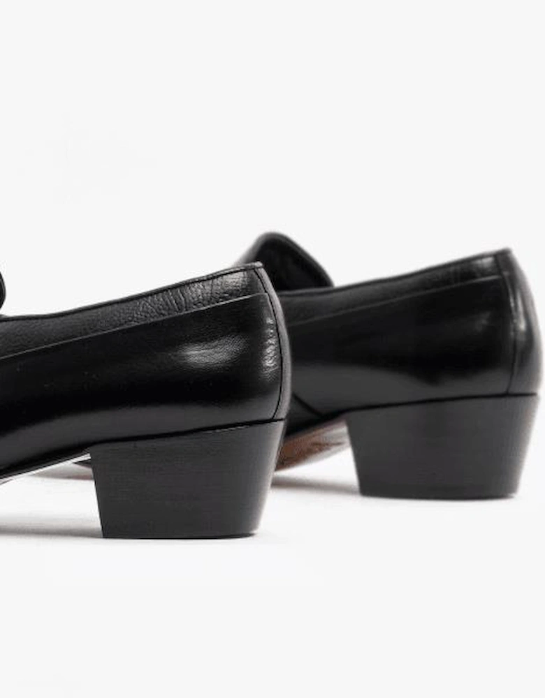 VALENCIA Mens Soft Leather Reptile Cuban Heel Shoes Black