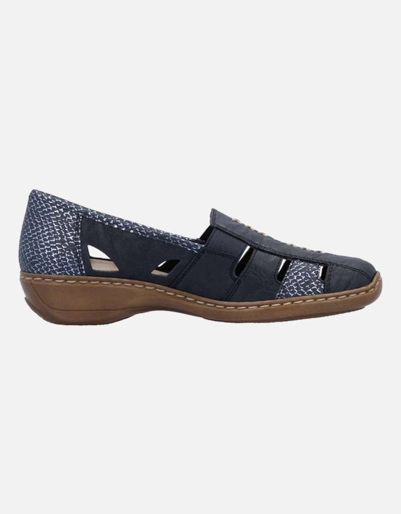 41385-15 in blue Ladies summer slip on shoe