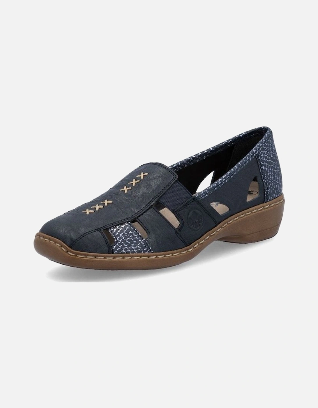 41385-15 in blue Ladies summer slip on shoe, 4 of 3