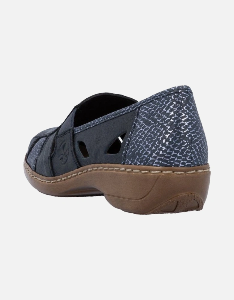 41385-15 in blue Ladies summer slip on shoe
