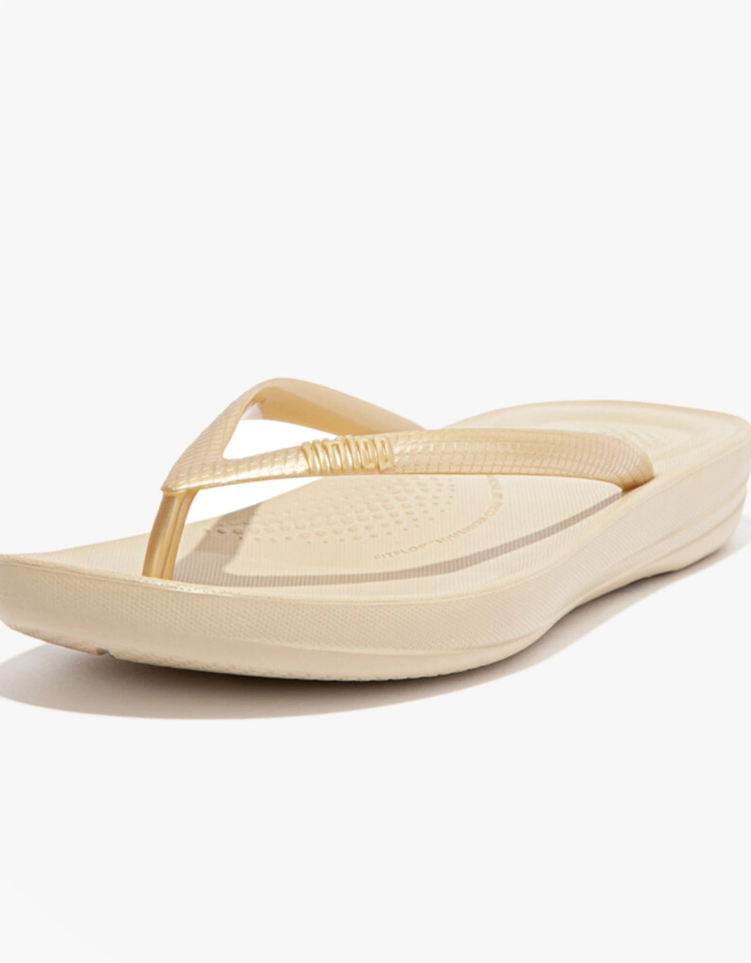 IQUSHION Womens Flip Flops Gold
