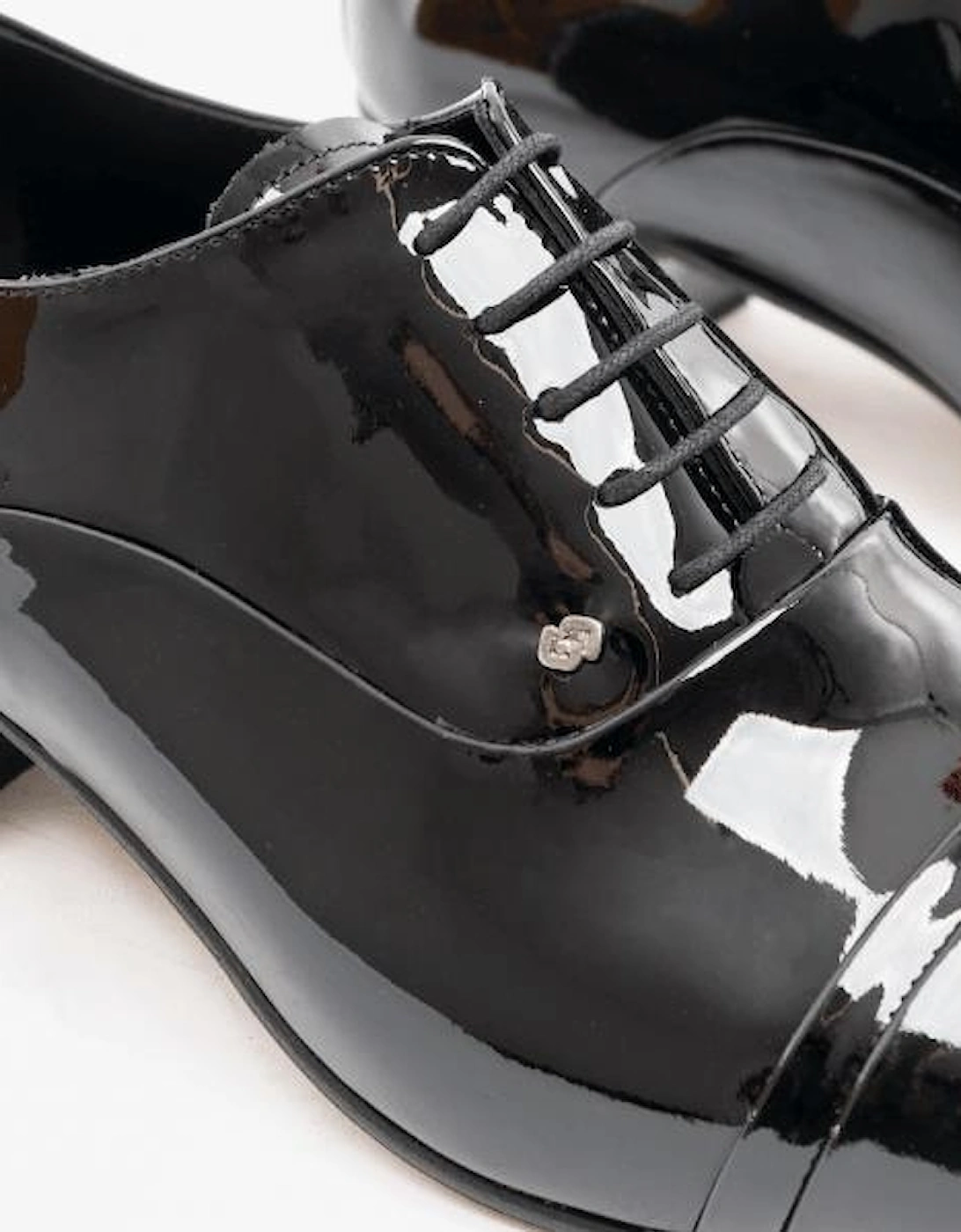 CORDOBA Mens Patent Leather Lace Up Cuban Heel Oxford Shoes Black
