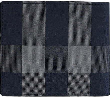 Checkered Bifold Wallet in Navy