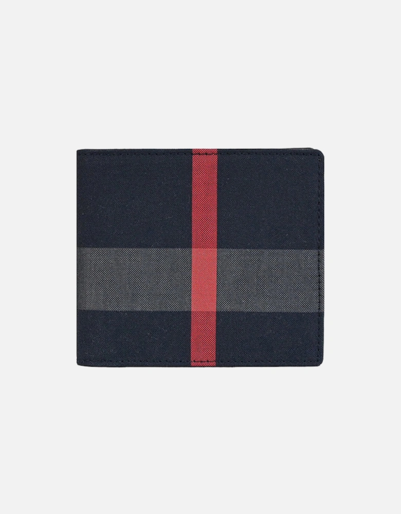 Checkered Bifold Wallet in Navy