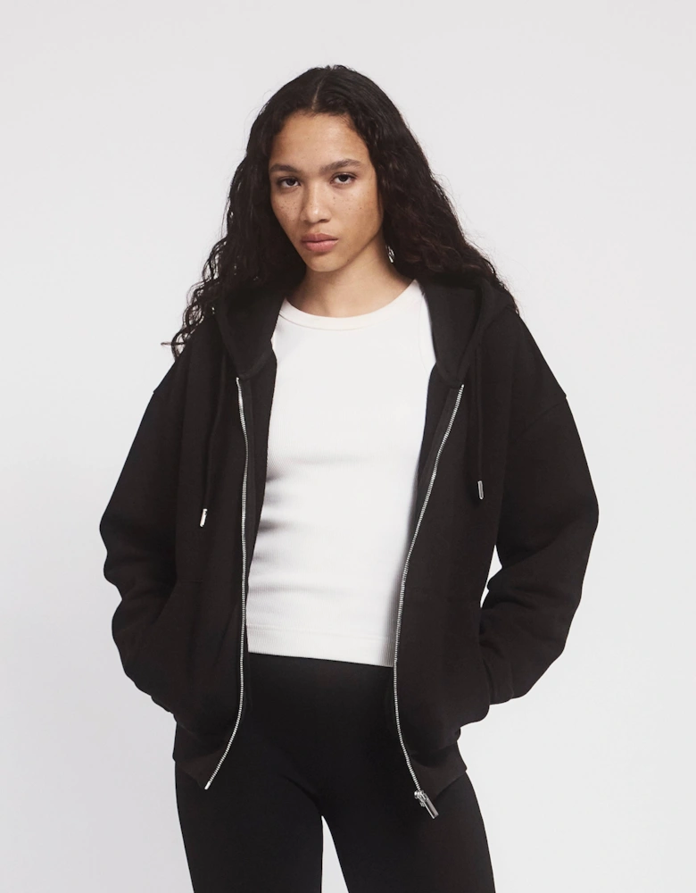 Signature Zip Hoodie in Black