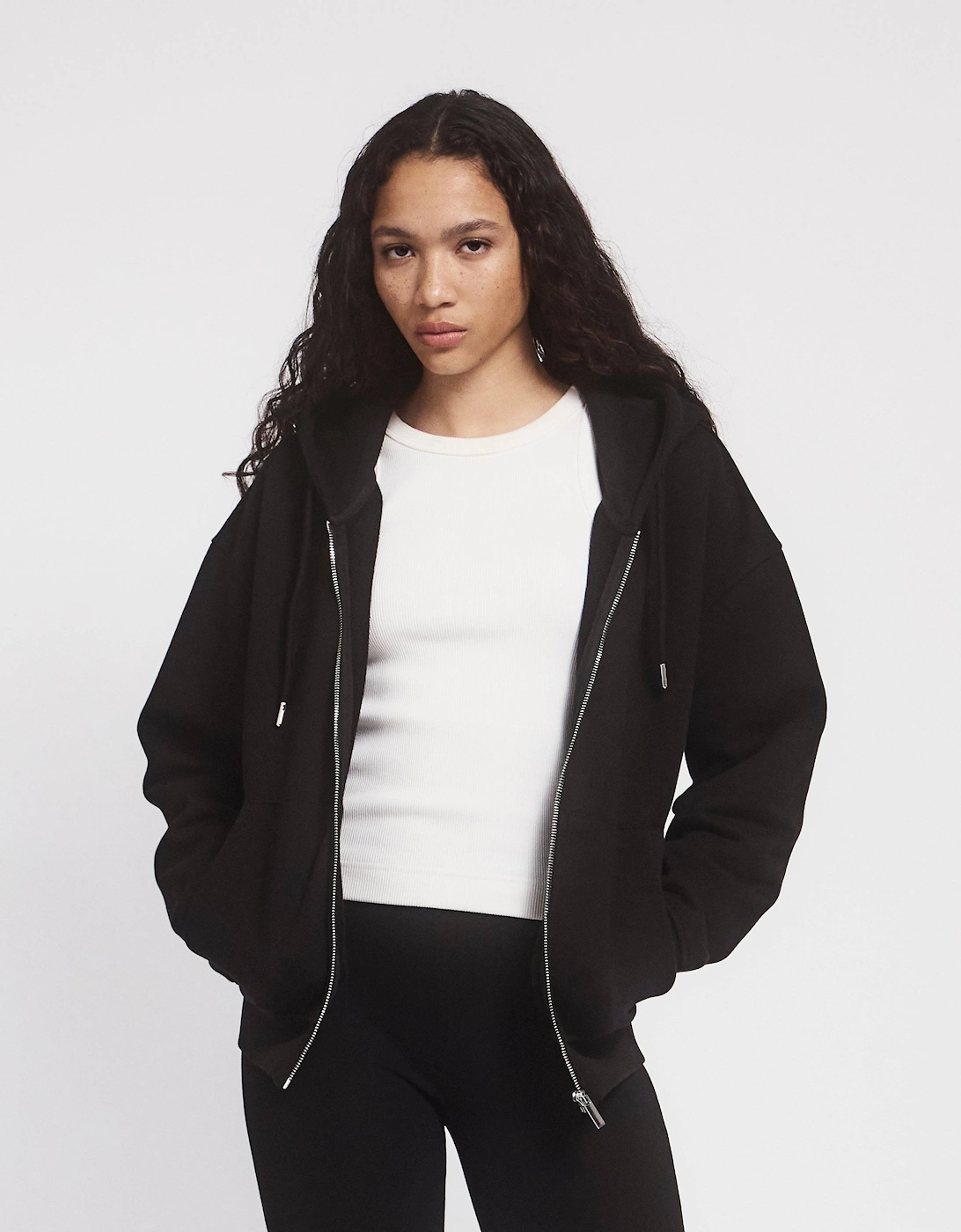 Signature Zip Hoodie in Black, 6 of 5