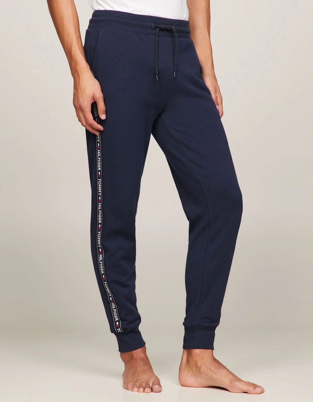 Logo Tape Lounge Bottoms - Mens Repeat Logo Tape Jog Pants, 6 of 5