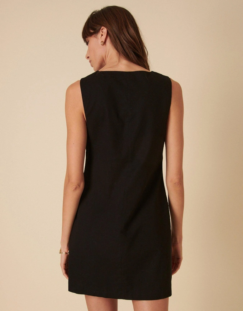 Claudette Pinny Mini Dress - Black