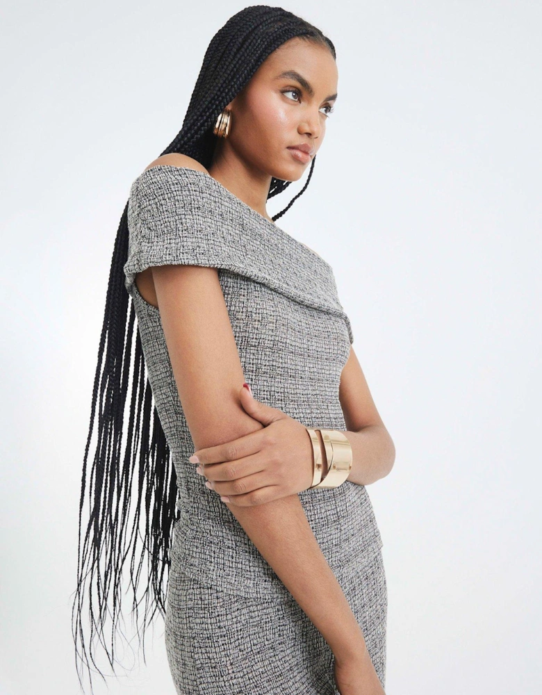Bardot Textured Top Set - Light Grey