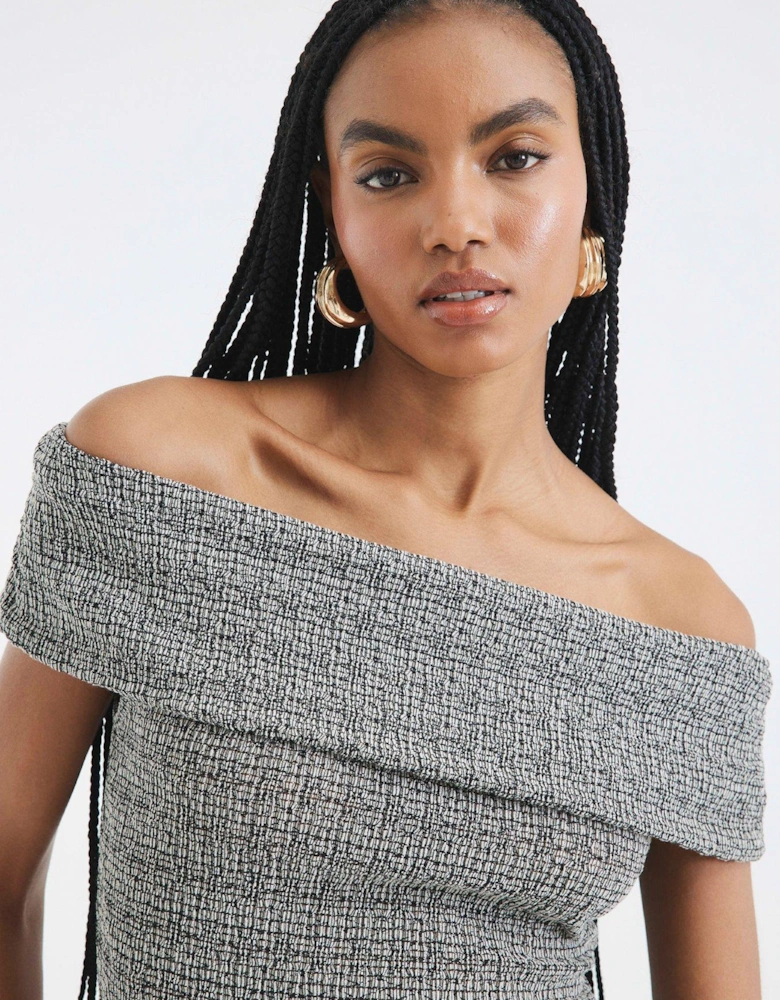 Bardot Textured Top Set - Light Grey