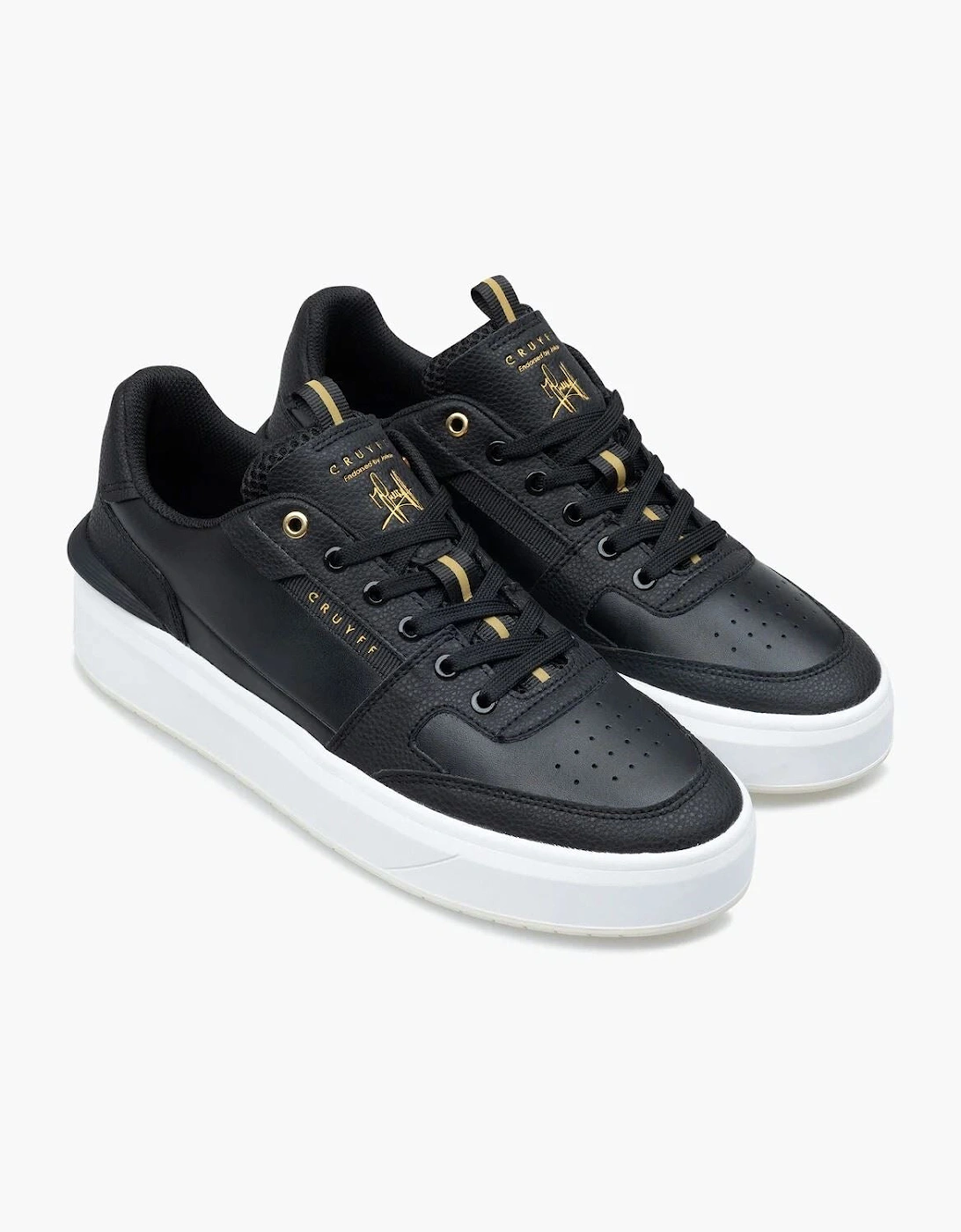 Endorsed Tennis Leather Men's Black/White Trainers, 4 of 3