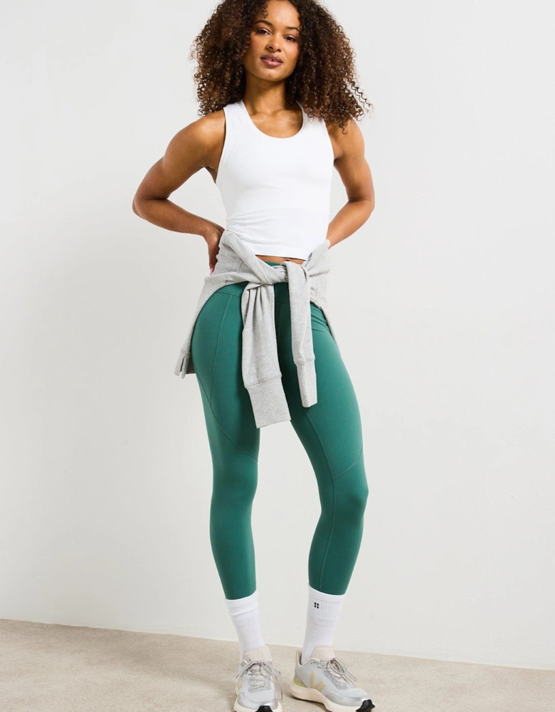 Womens Training Athlete Crop Seamless Workout Tank Top - White
