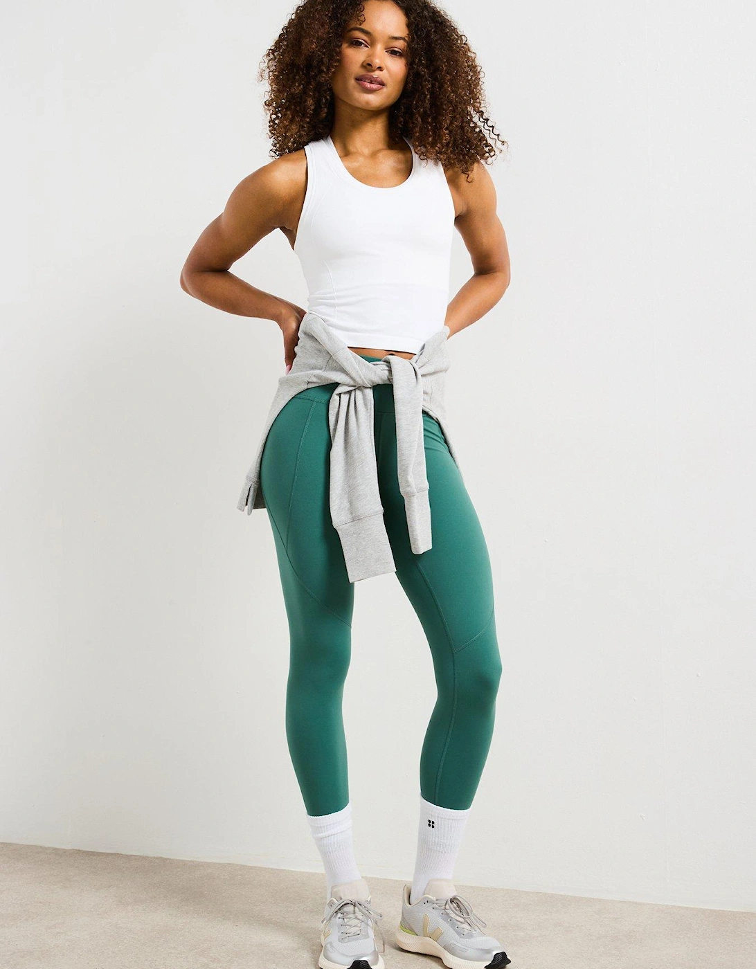 Womens Training Athlete Crop Seamless Workout Tank Top - White
