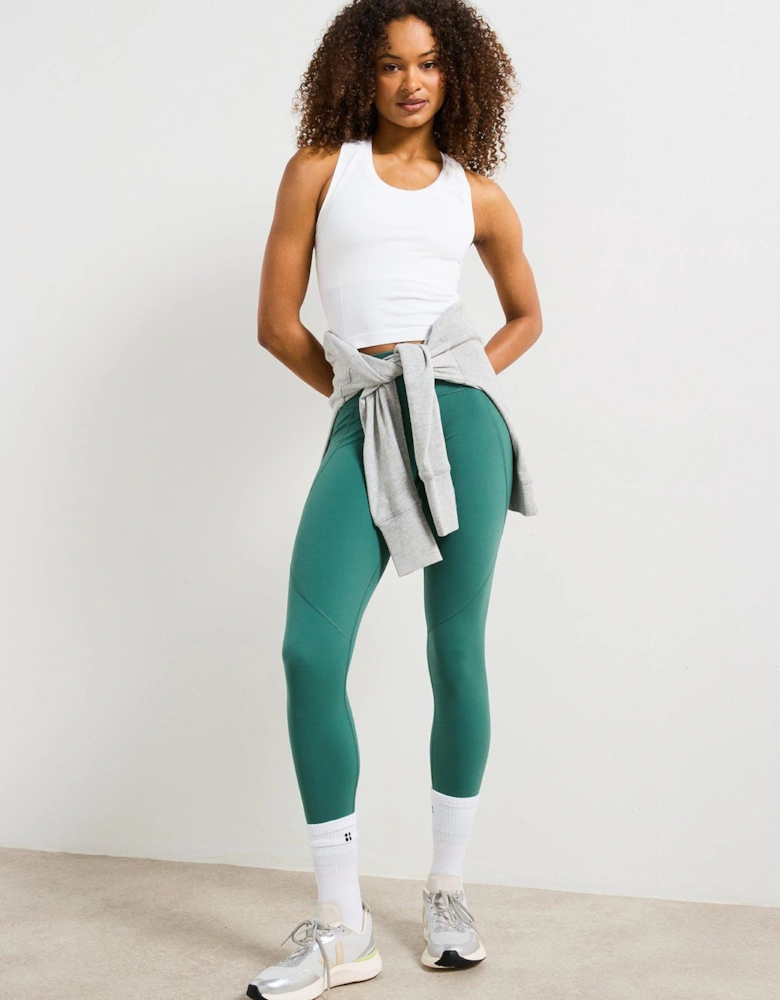 Womens Training Athlete Crop Seamless Workout Tank Top - White