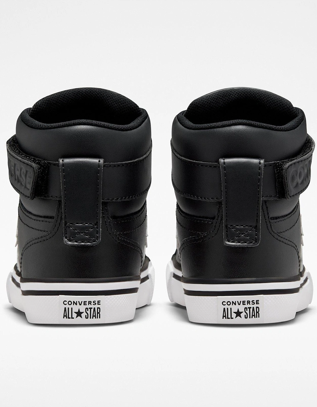Kids Pro Blaze Strap Leather Hi Top Trainers - Black/White