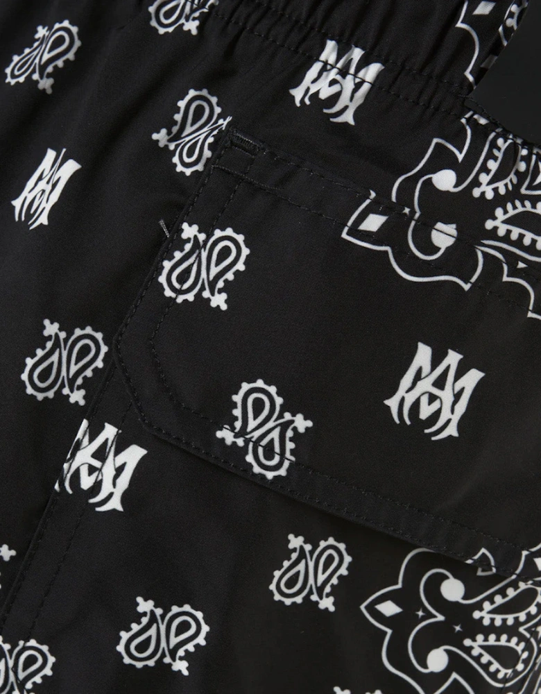Bandana Swim Shorts in Black