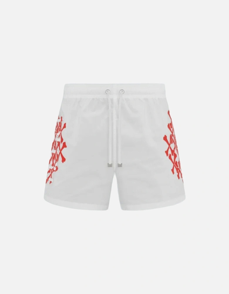 Bones Printed Swim Shorts in White