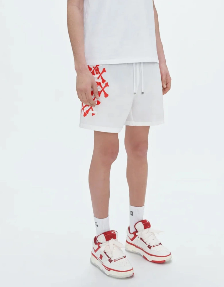 Bones Printed Swim Shorts in White