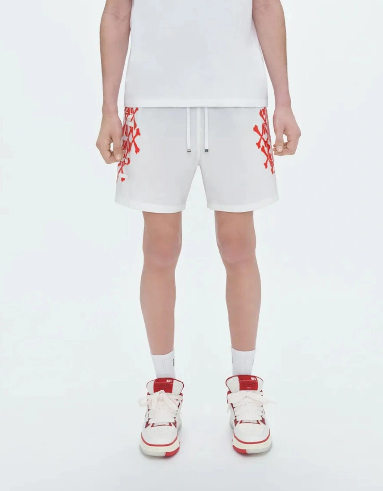 Bones Printed Swim Shorts in White