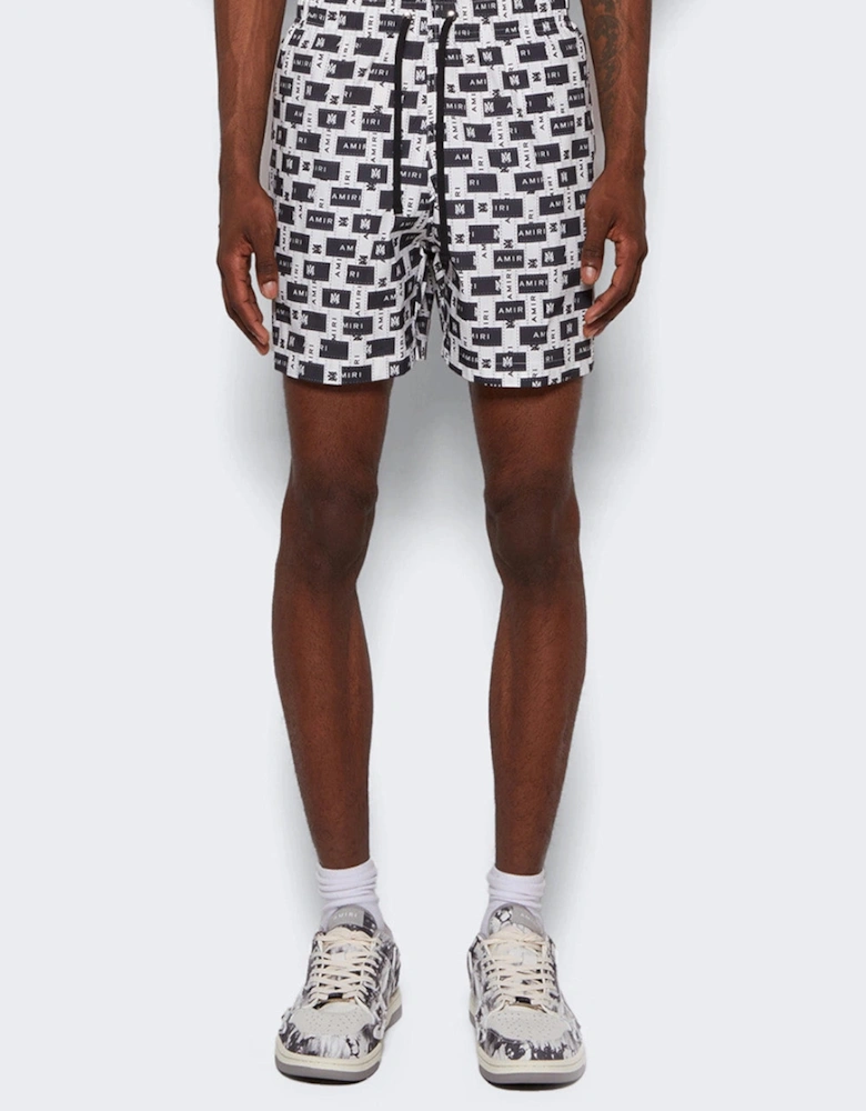 Interweave Swim Shorts in White/Black