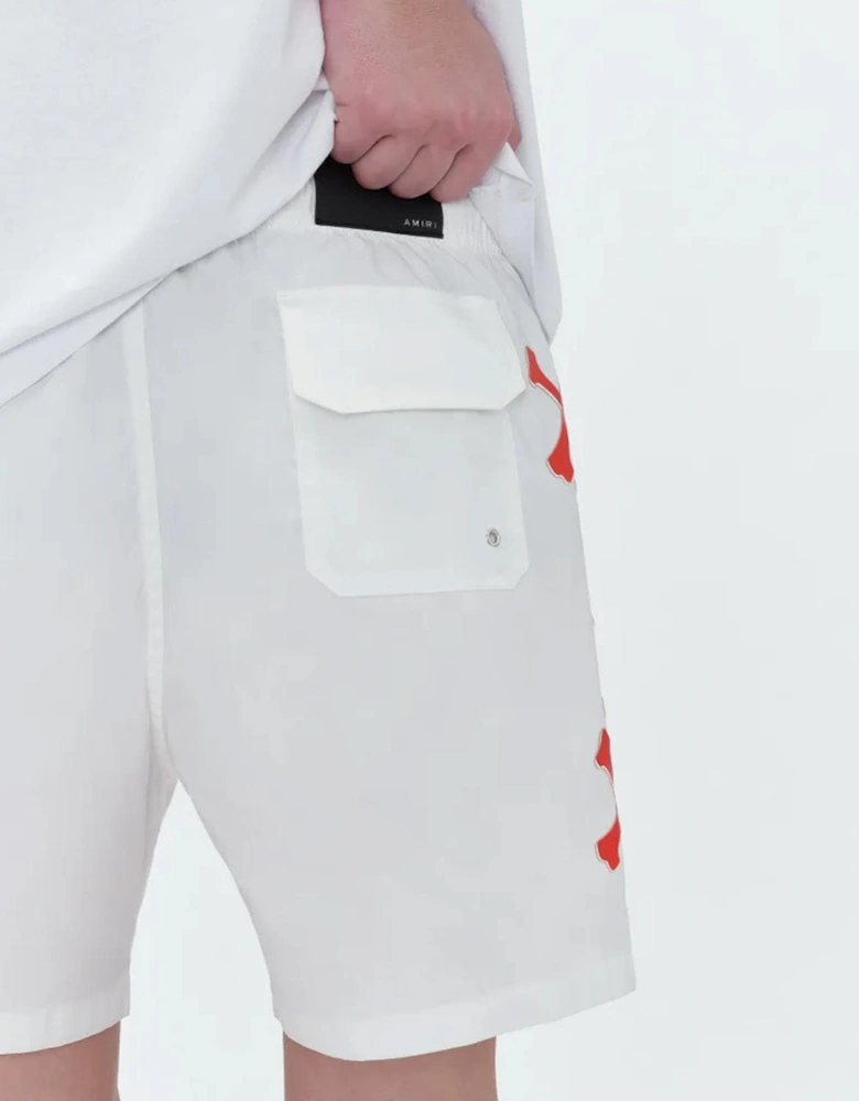 Bones Printed Swim Shorts in White