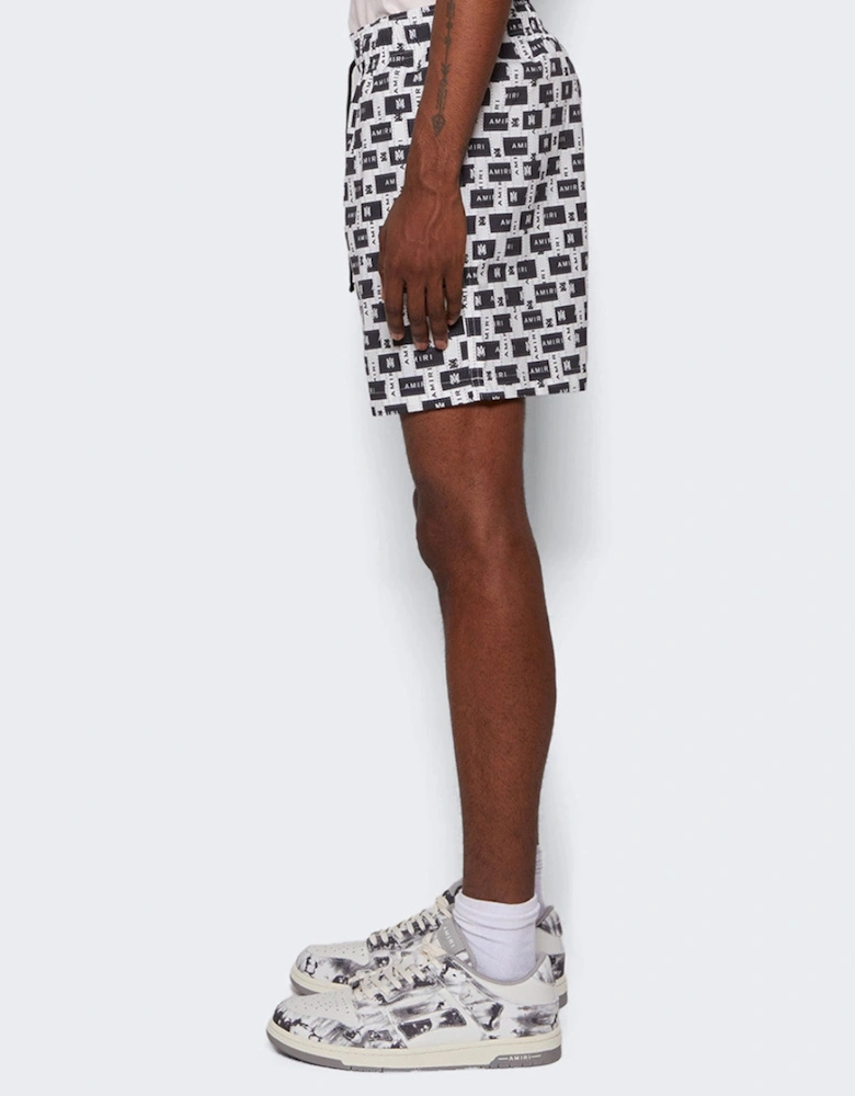 Interweave Swim Shorts in White/Black