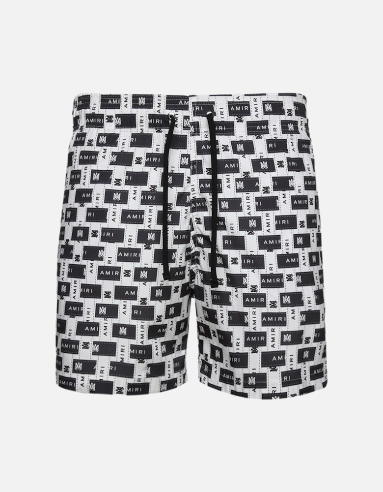 Interweave Swim Shorts in White/Black