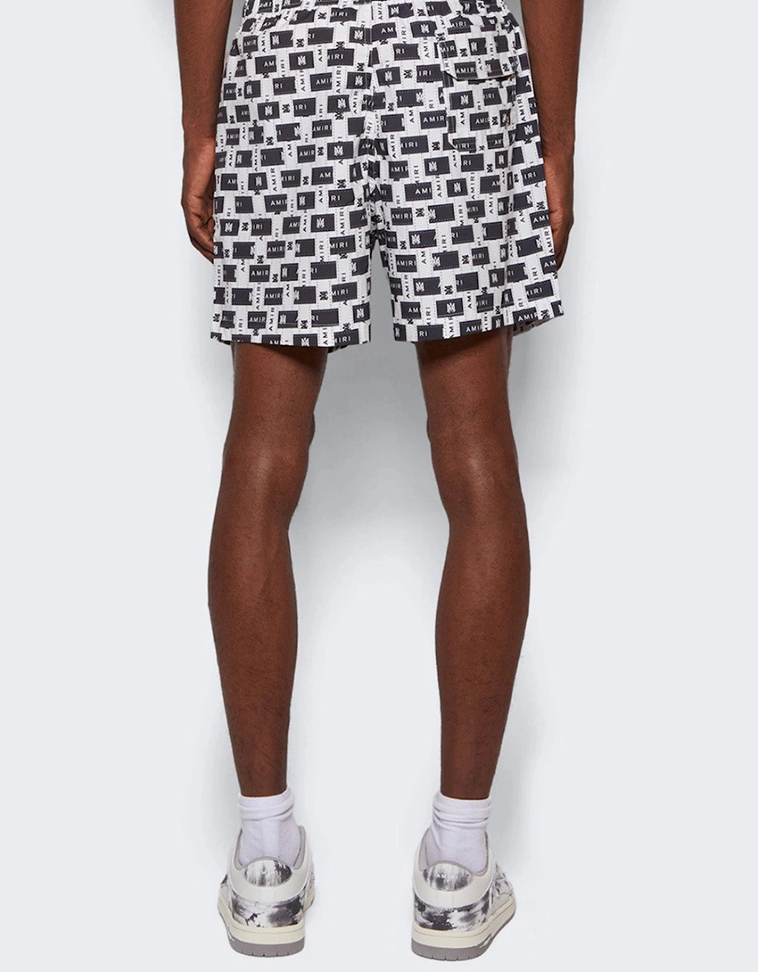 Interweave Swim Shorts in White/Black