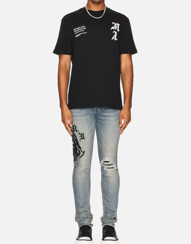Wes Lang Reaper Logo Clay Indigo Jeans in Blue