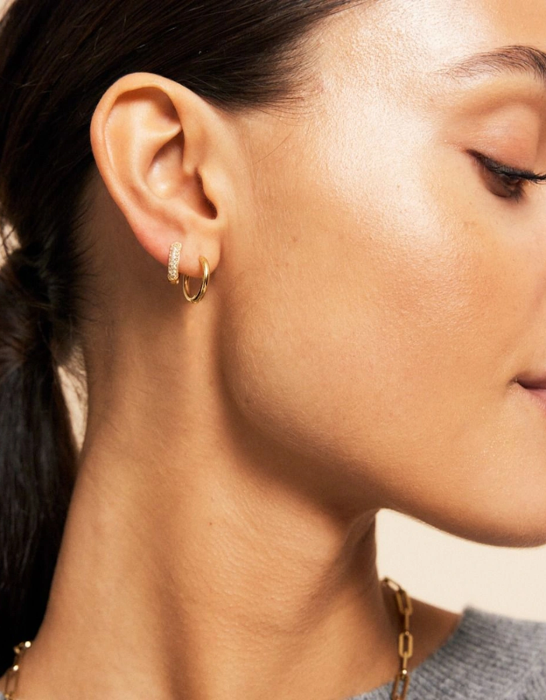 Luxe mini hoops gold