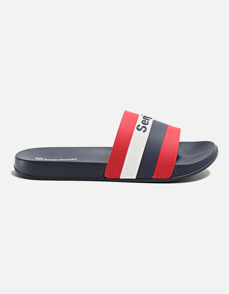 San Remo Stripe Slides Navy/Red/White