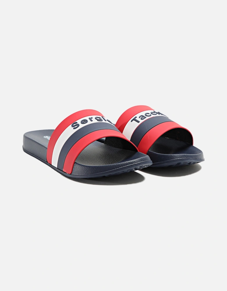 San Remo Stripe Slides Navy/Red/White