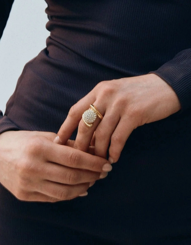Bead sparkle ring gold
