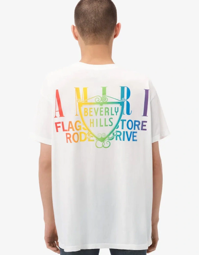 XO Beverly Hills Rainbow Printed T-Shirt in White