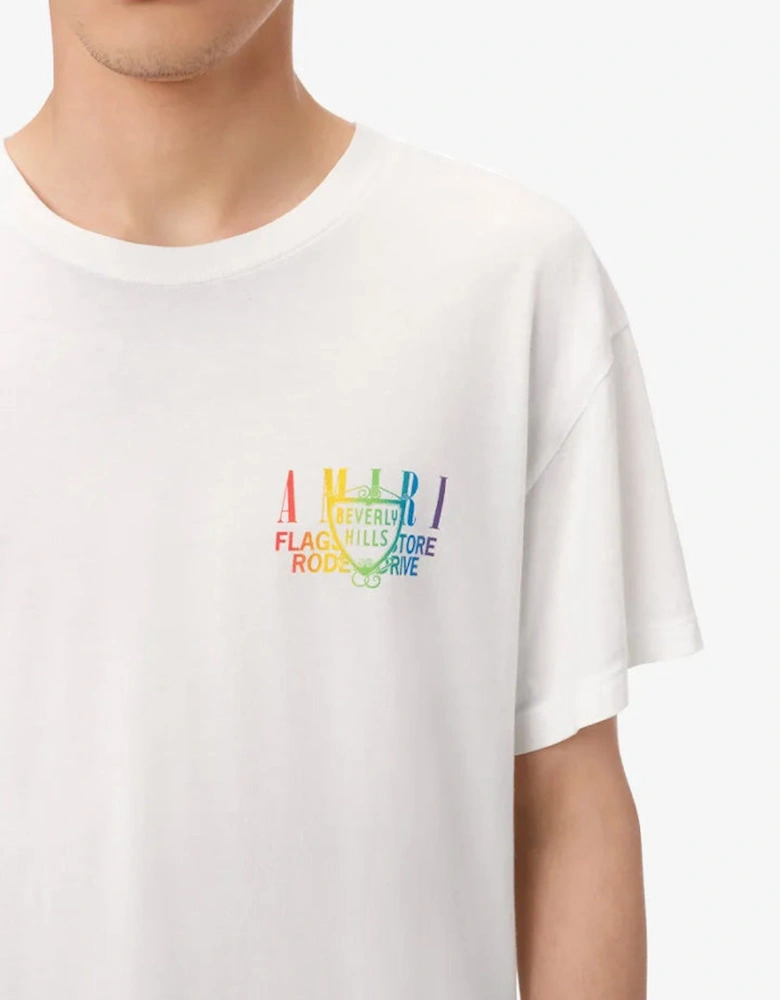 XO Beverly Hills Rainbow Printed T-Shirt in White
