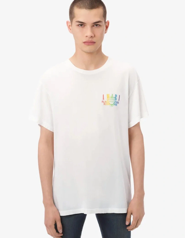 XO Beverly Hills Rainbow Printed T-Shirt in White