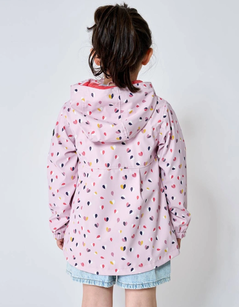 Girl's Printed Raincoat Hearts