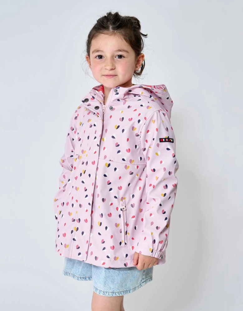 Girl's Printed Raincoat Hearts
