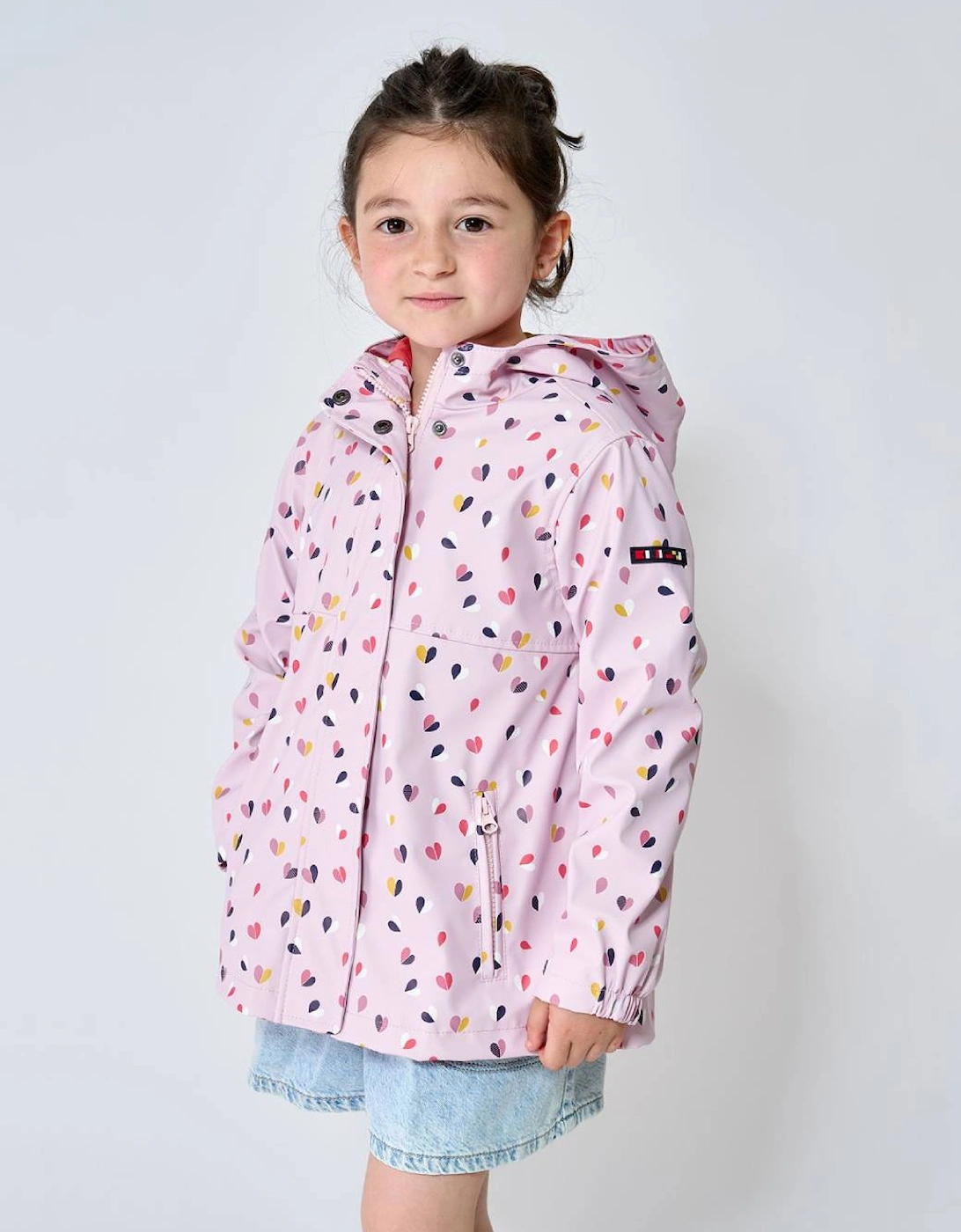 Girl's Printed Raincoat Hearts