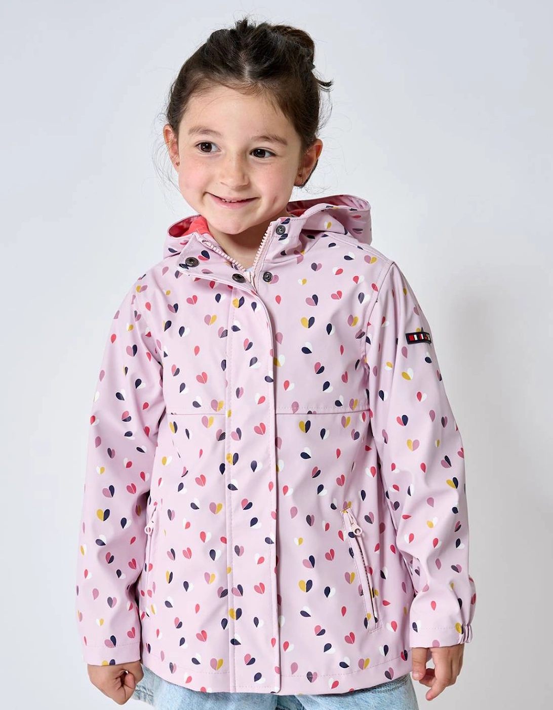Girl's Printed Raincoat Hearts, 6 of 5