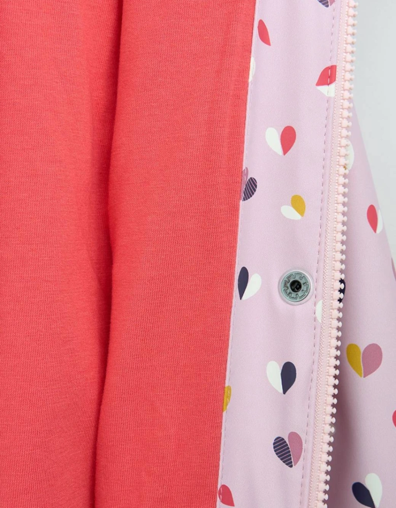 Girl's Printed Raincoat Hearts