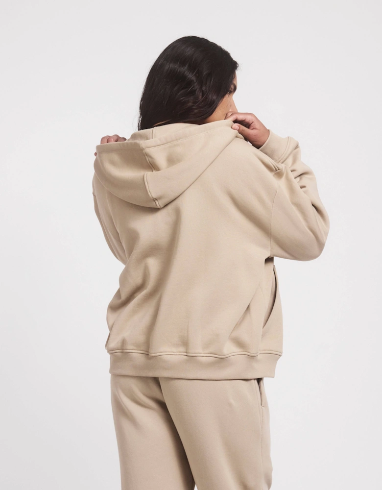 Signature Zip Hoodie in Taupe